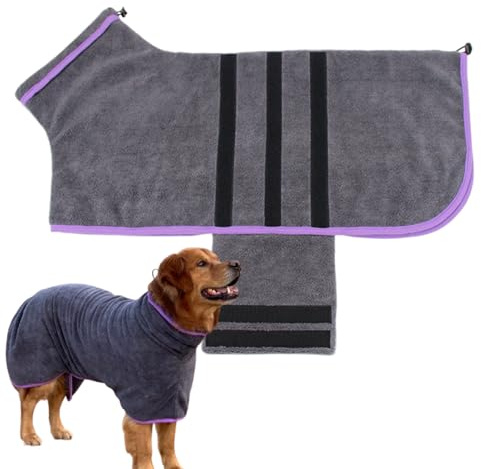 Hundebademantel, Mikrofaser Mit Klettverschluss, Super Saugfähig Und Schnell Trocknend, Bademantel Für Haustiere Hunde Und Katzen, Vier Größen, Hundehandtuch Weiches Korallenfleece