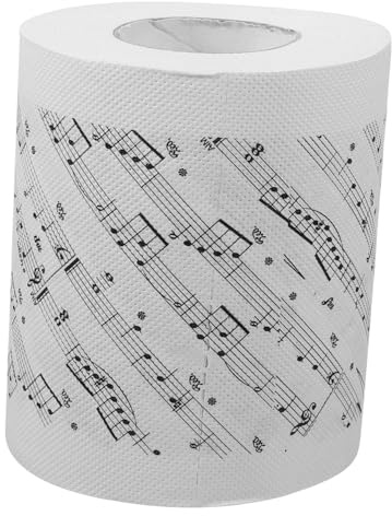 COLLBATH Papel Higiénico Creativo Notas Musicales, Rollo de Papel Blanco Seguro y Cómodo para Baño y Decoración, Adecuado para Amantes Música