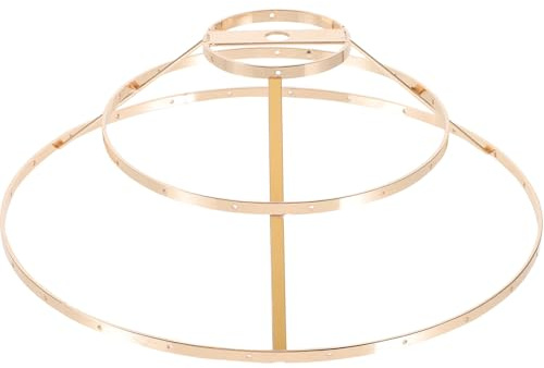 TOBBOMEY Lampenschirmrahmen Eisen 3-lagiger Retro Lampenschirmring Metall Selbstgemacht Pendelleuchtenhalter Für Kronleuchter Goldfarben ø 25cm Höhe 9cm