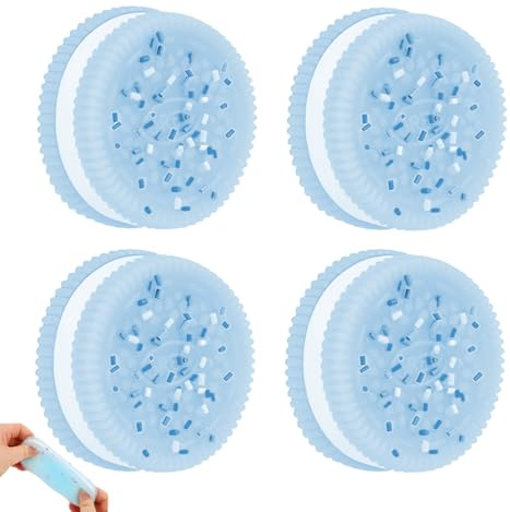 KYLOS 4 Stück Squeeze Toys, Squishy Spielzeug, Keks Stressabbau Spielzeug, Ultraweiches Dekompressionsspielzeug In Blau, 3.8Cm Länge 1Cm Höhe