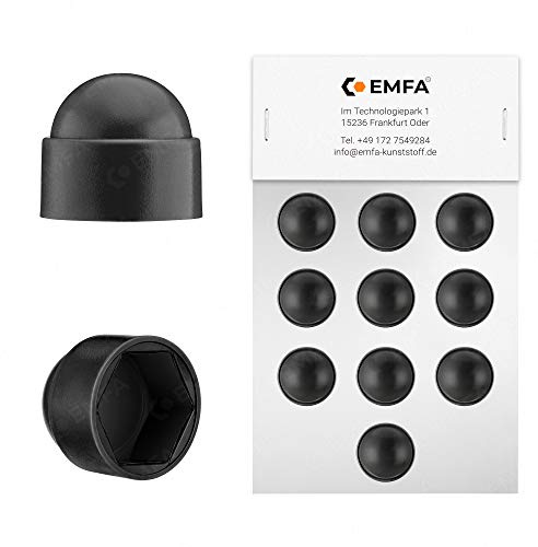 Cappucci copri-dado bulloni M24 (chiave 36) Nero cappucci di protezione per viti 50 pezzi Cappucci protettivi esagonali Tappi plastica EMFA ®