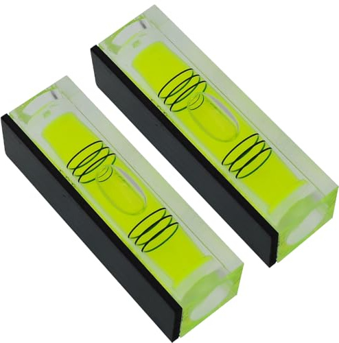 Mini Level Bubble Small Horizontal Bubble Three Line Horizontal Pearl Level Magnetometer (52 * 20 * 15mm Green magnetism 2PCS)