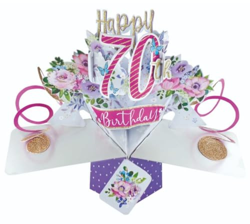 Grattis på 70-årsdagen popup-gratulationskort original Second Nature 3D pop up-kort