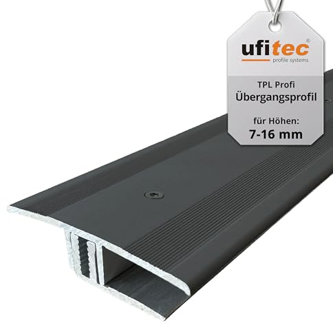 ufitec Profilsystem für Parkett- und Laminatböden - für Belagshöhen von 7-16 mm - viele Farben lieferbar (Übergangsprofil 45 mm Breit, Bronze Dunkel, 100 cm länge)