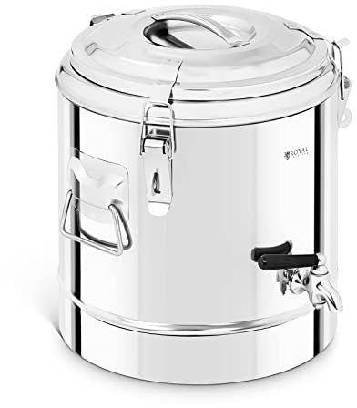 Royal Catering Contenitore Termico in acciaio inox RCTP-12ET (Rubinetto di Scarico, 12 L, Acciaio Inox)