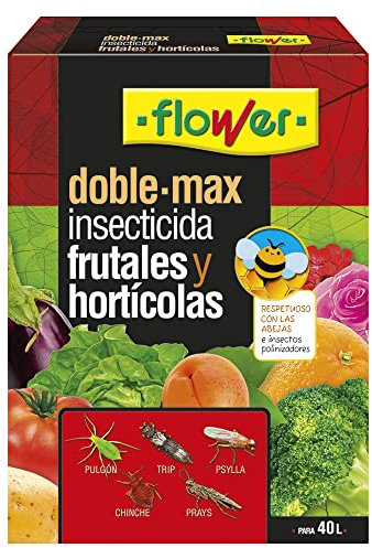 Flower - Insecticida Doble MAX EW | Eficaz para Frutales y Hortalizas | contra Trips, Pulgones, Mosca Blanca y Psilas | Registro nº 16.417, Color Único (embalaje puede variar)