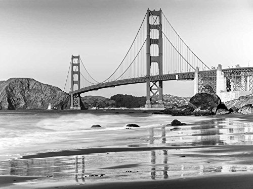Feeling at home LEINWANDDRUCK im SCHATTENFUGENRAHMEN Baker Beach und Golden Gate Bridge, San Francisco Anonymous - Küsten horizontal Kunstbilder im Holzrahmen cm_84_X_111
