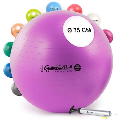 PEZZI Original Ball MAXAFE 75cm violett Pumpe Gymnastikball Sitzball