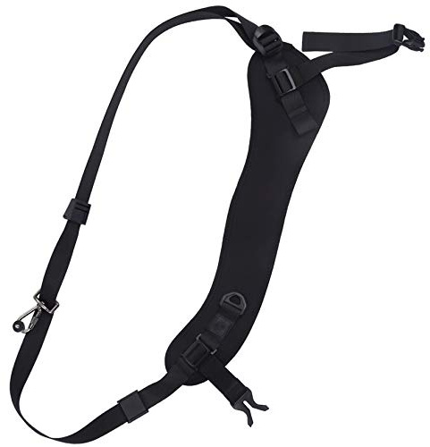 Hensych Kameragurt mit Schnellentriegelung, rutschfest, weiches Nylon, atmungsaktiv, gebogen, mit Metallhaken, für SLR/DSLR-Kameras, abnehmbarer Achselgurt, Umhängeband