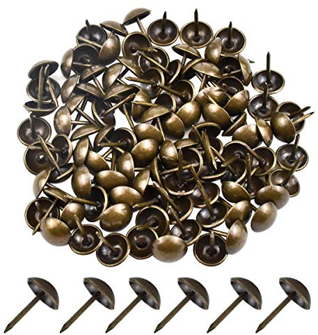 Puntine per Tappezzeria in Ottone 100 Pezzi Anticato per Tappezzeria, Scatola di Vino, Gioielli, Decorazione per Divano, Ufficio e Scuola