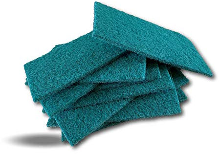 Pack de 10 éponges à récurer abrasives vertes | Tampon résistant idéal pour la vaisselle | Ne raye pas | Grattoir pour nettoyage récurage décapage outils casseroles grilles barbecue | Kibros 5300D020