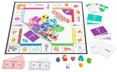Monopoly Discover Board Game for Kids Ages 4+, Fun Game for Families, 2-Sided Gameboard, 2 Levels of Play, Playful Teaching Tools for Families