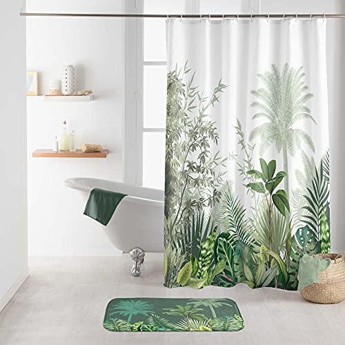 douceur d'Intérieur Soft Vagabonde Duschvorhang mit Haken, Mehrfarbig, 180 x 200 cm
