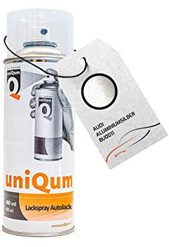 uniQum Autolack Spraydose fürs Auto für AUDI ALUMINIUMSILBER BU0011 Autolack Reparatur 400 ml