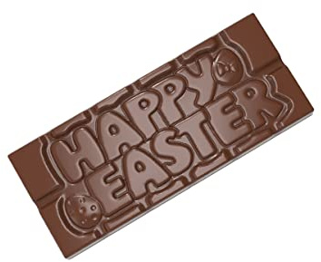 EcoBaker CW12029 – Chocolate World – Polycarbonate Mould – ''Happy Easter'' Tablet Chocolatier Genuine