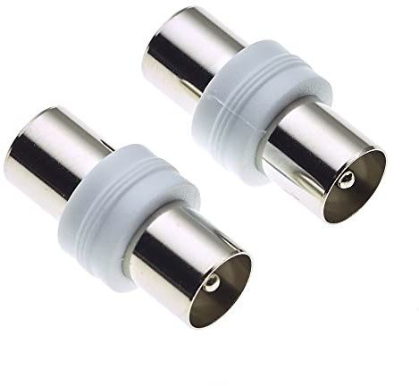 Keple Adaptateur de prise coaxiale TV - Adaptateur convertisseur coupleur de prise cylindrique pour antenne de câble coaxial FM satellite - Lot de 2