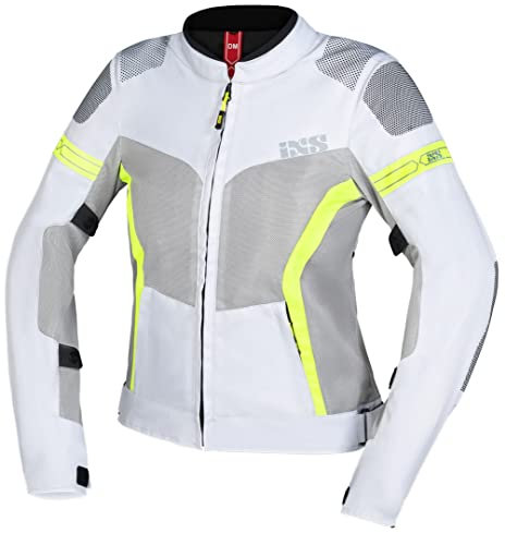 IXS Trigonis-Air Damen Motorrad Textiljacke, grau/gelb, L