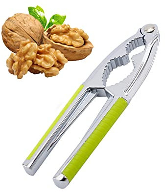 Cascanueces，Galleta metálica de nogal ，Cascanueces de Acero Inoxidable,Abridor de Nogal con Mango Antideslizante,Para Nuez,Castañas,Nueces de Brasil,Multifunción Herramientas de Cocina (Grün)