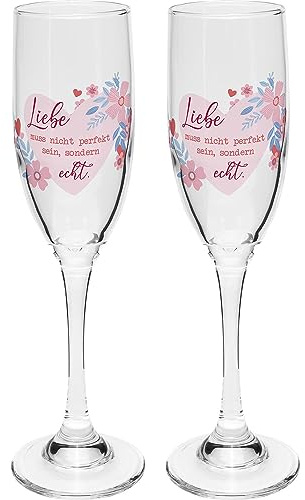 Sektglas Set Motiv ECHT: je Glas 20 cl