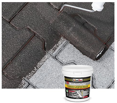 Isolbau Peinture pour sol - 1,5 kg - Peinture pour sol et béton pour cave, garage, atelier - Revêtement de sol imperméable pour intérieur et extérieur - Noir (RAL)