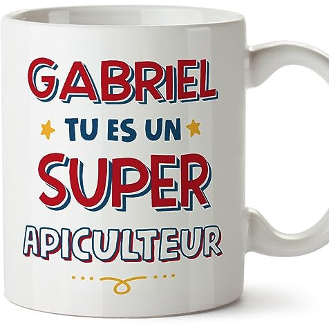 MUGFFINS Tazas Personalizadas para APICULTOR hombre - En Francés - Tu es Super - 11 oz / 330 ml - Regalo Personalizable original y divertido