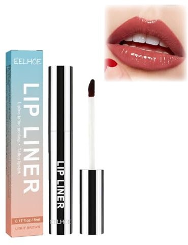 Abziehbarer Lippenkonturenstift, Plump Lip Lines Lip Liner Zeigen Sie, Abziehbarer Lipliner Stift, Abziehbarer Lippenstift, Abziehbarer Lippenstift, Peel Off Lip Liner (Hellbraun)