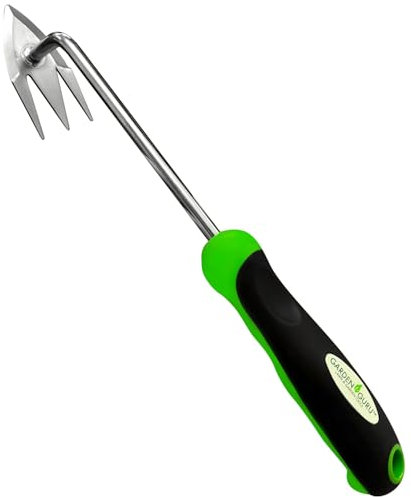 Garden Guru Outils de jardin et de pelouse Garden Guru Outil de désherbage de racines avec poignée ergonomique - Extracteur de mauvaises herbes en acier inoxydable pour la plantation, le désherbage,