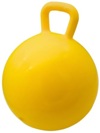 PFIFF 103033 - Palla gonfiabile per cavalli, giocattolo per cavalli, palla senza pompa ad aria, colore giallo, 50 cm