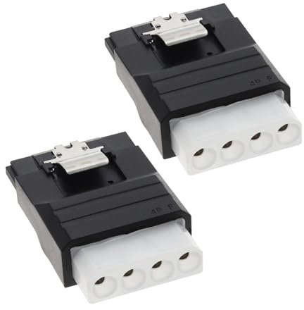 YINETTECH 2PCS Molex IDE 4Pin Female to SATA 15Pin Female Adapter Converter for Connecting Hard Drives Solid State Drives HDD SSD CD DVD Drive