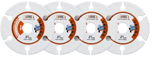 BGTEC 4PCS 50mm Vacuum Brazed Cut-Off Wheel Diamond Blade for Cutting Carbide Metal, Alloys, Iron, Stainless Steel