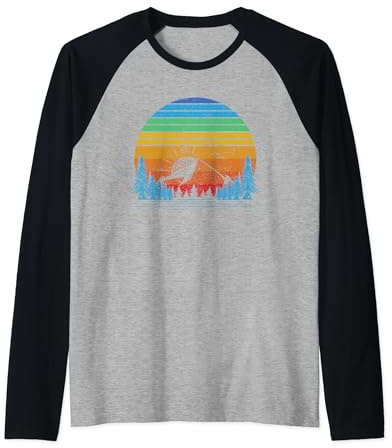 Outdoor Sunset Mountains Forest Geocaching Lover Funny Raglan Baseball Tee