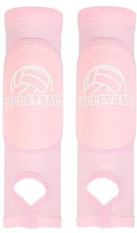 PATIKIL Protectores de Brazo de Voleibol 1 Par Mangas para Antebrazo con Almohadillas de Protección Orificio para el Pulgar Mangas de Brazo de Voleibol para Jóvenes Adulto Rosa