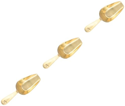 Alipis 3 Piezas Espátula De Té De Concha De Latón Minicuchara Cucharón Cucharas Medidoras De Té a Granel Cucharas De Toronja Matcha Te Helado Cucharadas Para Cubo De Frijol Gubia