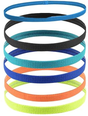 6 Piezas Diadema Deportiva Niño Futbol, Elásticas Diadema Deportiva Antideslizante, Deporte Cintas de Pelo para Mujeres, Banda de Pelo para Fútbol Yoga Trotar Correr