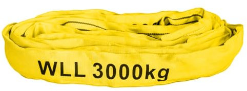 Cinghia di imbracatura rotonda senza fine, 2 m, 3000 kg, 3 T, colore: giallo