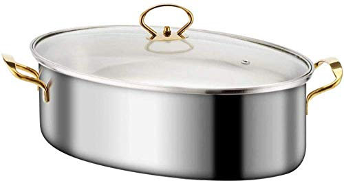 CTCOIJRN Poêle à Poisson Casserole en Acier Inoxydable, Universel for Cuisinière à Induction, Cuisinière Cuisine Multifonction