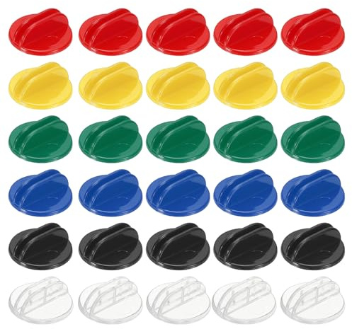 PATIKIL Soportes de Tarjetas de Plástico de 0,98, 60 Pcs Portatarjetas de Diseño Triangular Moderno para Números de Mesa para Juegos de Mesa, Rojo/Amarillo/Verde/Azul/Negro/Transparente