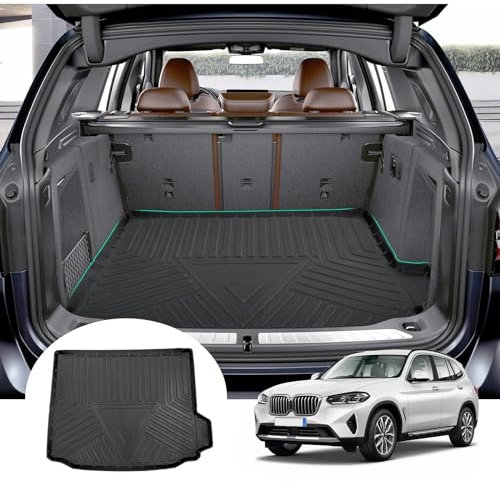 LXBSXY Maßgeschneidert Gummimatte Kofferraumwanne für BMW X3 G01 2017 2018 2019 2020 2021 2022 2023,Anti Rutsch Matte Auto,Schutzmatte schwarz,Kofferraummatte Zubehör