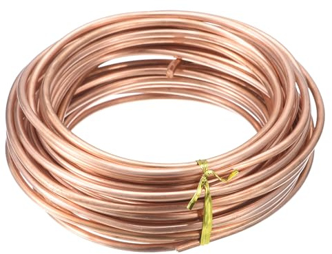 sourcing map Weicher Kupferdraht, 99,9 % reiner blanker Kupferdraht, 3 mm, massiver Basteldraht für Heimwerker, Basteln, Gartenarbeit, Dekoration, 9,5 m