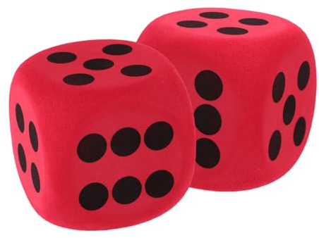 GARVALON Dados Grandes de Espuma Eva Rojos, 2 Piezas, para Niños