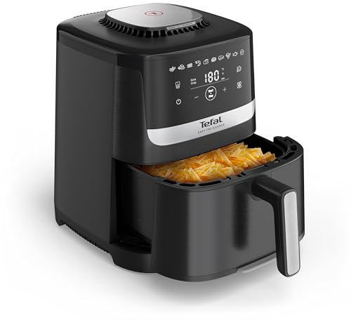 Tefal Easy Fry Silence, friggitrice ad aria calda, fino al 99% in meno di grassi, tecnologia Silent, 5 litri, con griglia antiaderente, da 40 °C a 220 °C, lavabile in lavastoviglie, colore nero,
