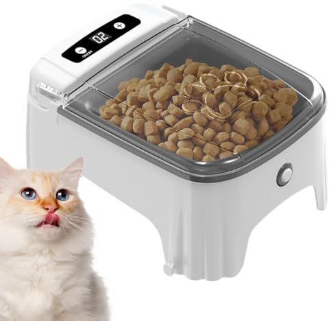 Jubepk Comedero automático para gatos, comedero para mascotas, dispensador automático de alimentos para mascotas con sensor, cuenco automático para mascotas, dispensador de comida para gatos para