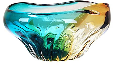 Plato de frutas, exquisita cesta de frutas, frutero, frutero, frutero de vidrio de colores, decoración de mesa de arte for sala de estar en el hogar, plato de frutas transparente, mesa de café for el