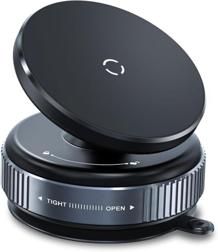 ElecTerraSphere Support Téléphone Voiture Magnétique Ventouse,Compatible avec MagSafe,Porte Telephone Voiture,pour iPhone 16 15 14 13 12 Pro Max Plus et étui MagSafe,sur Miroir/Verre/Gym,Noir