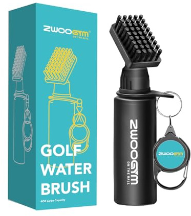 ZWOOGYM Pro Golfschläger-Reiniger-Set, Wasserbürste mit Halterungsclip und 118 ml Flasche, Golfrillenschärfer, geeignet für U- und V-Nuten