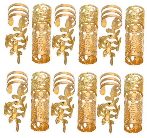Gogogmee Haarschmuck Gold 40 Stück aus Legierung Selbstgemacht Dreadlocks Schmuck Haarverlängerungsringe und Metall Haarringe für Damen und Herren