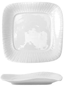 Assiettes Service de Table Assiette à steak occidentale simple, assiette carrée blanche en céramique, assiette créative for la maison, assiette plate, vaisselle for hôtel, restaurant Assiette