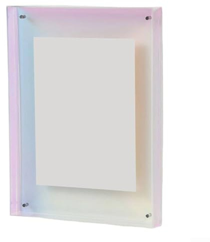 Transparenter Acryl-Bilderrahmen, 16,3 x 21,6 cm, leichter Hochglanz-Bilderrahmen, bruchsicher und kindersicher, Schreibtisch- oder Wanddisplay, moderne Heimbüro-Dekoration (glänzende Farbe)