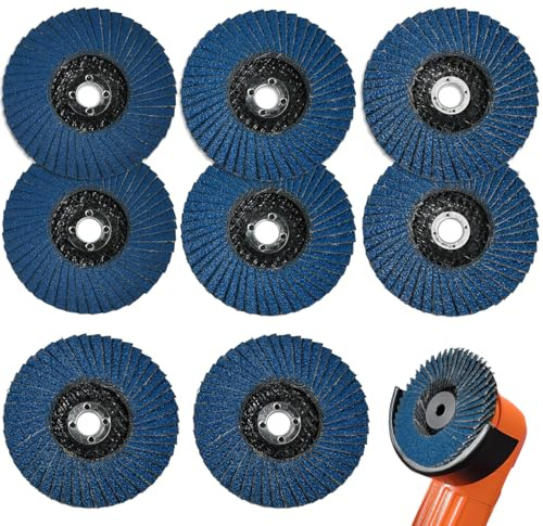 Zuxbolf 8 Pz Dischi Abrasivi per Smerigliatrice,Dischi Lamellari per Smerigliatrici Angolari,Grana 40/60/80/120,ø 76 mm x 10 mm,Disco Abrasivo per Smerigliatrici Angolari da 8 V e 12 V