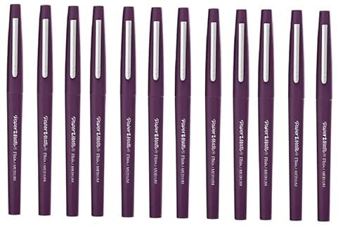Paper Mate Flair Medium Felt Tip Pen Plum 12 Pack